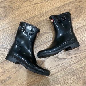 Hunter Refined Short Black Rain Boots